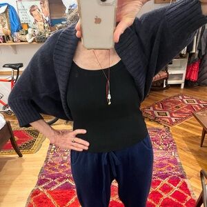 LANVIN BOLERO /  SHRUG  Navy (L) Alpaca